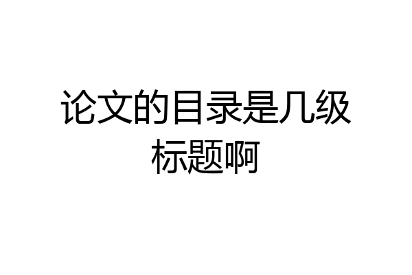 论文的目录是几级标题啊
