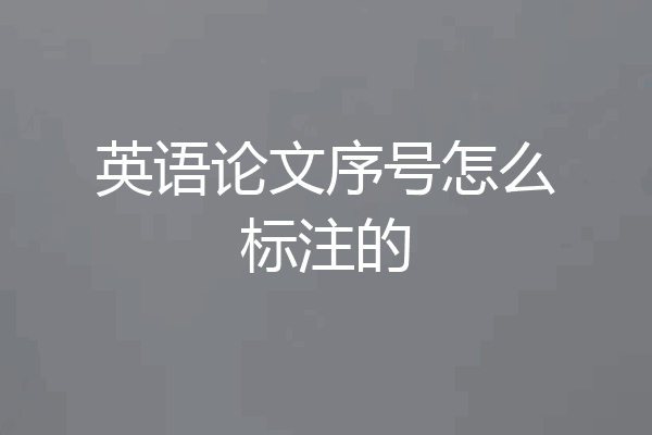 英语论文序号怎么标注的