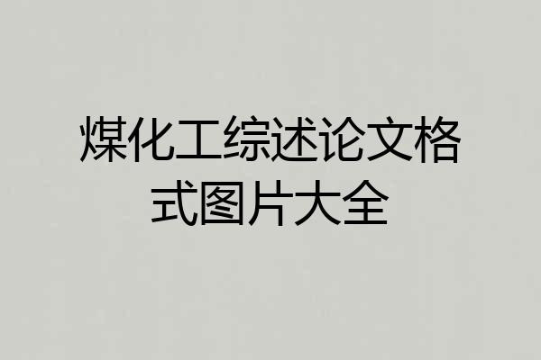 煤化工综述论文格式图片大全