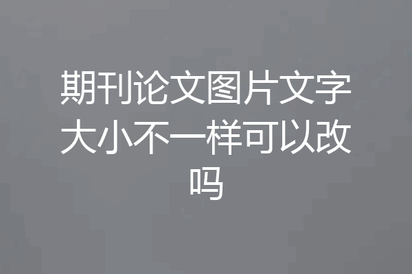 期刊论文图片文字大小不一样可以改吗