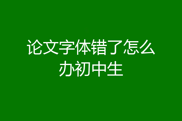 论文字体错了怎么办初中生