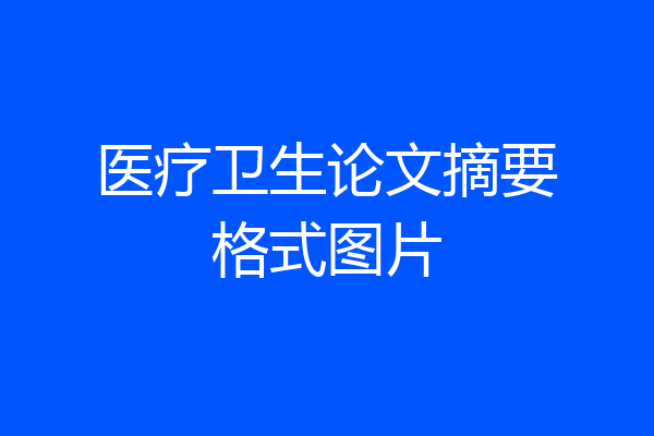 医疗卫生论文摘要格式图片
