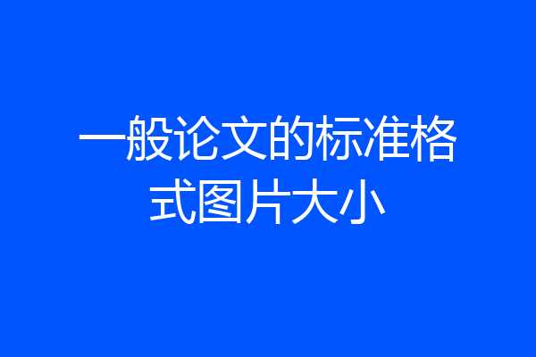 一般论文的标准格式图片大小