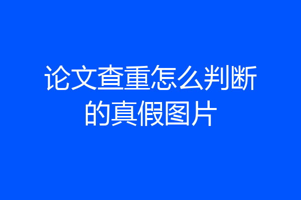 论文查重怎么判断的真假图片