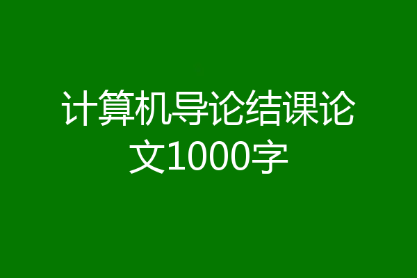 计算机导论结课论文1000字