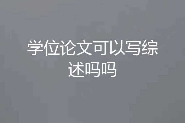 学位论文可以写综述吗吗