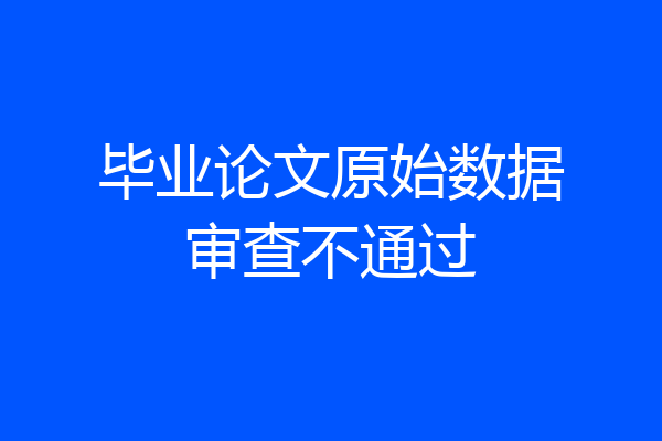 毕业论文原始数据审查不通过