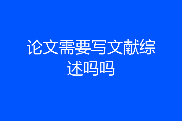 论文需要写文献综述吗吗