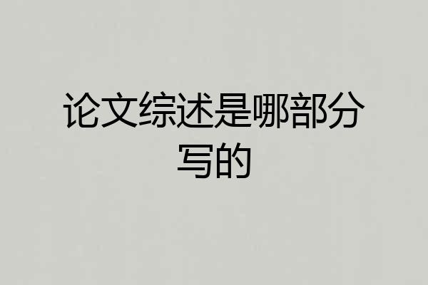 论文综述是哪部分写的