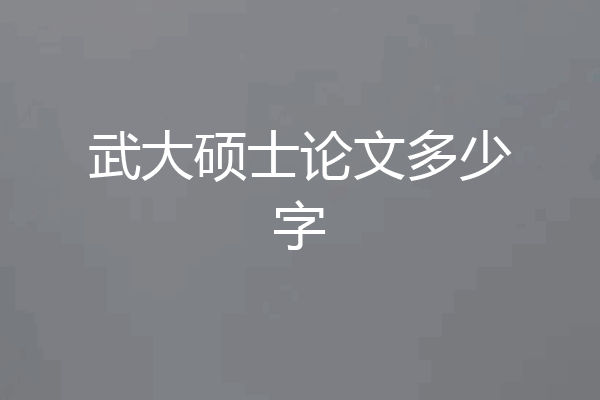 武大硕士论文多少字