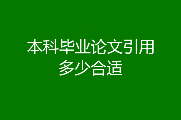 本科毕业论文引用多少合适