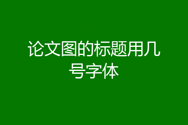 论文图的标题用几号字体