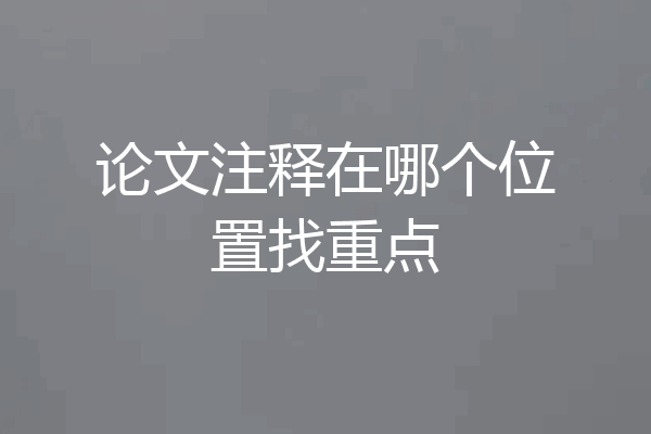 论文注释在哪个位置找重点