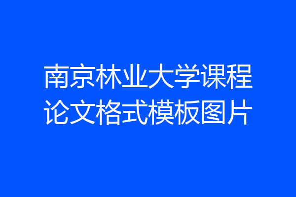 南京林业大学课程论文格式模板图片