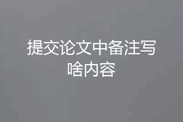 提交论文中备注写啥内容