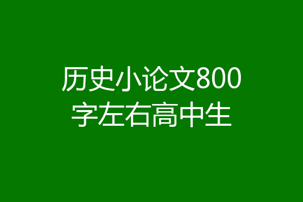 历史小论文800字左右高中生