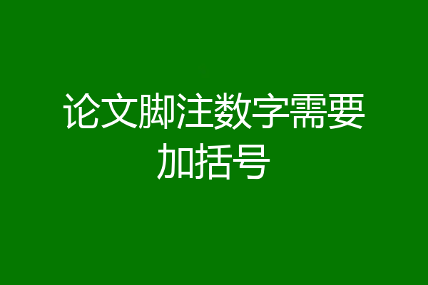 论文脚注数字需要加括号