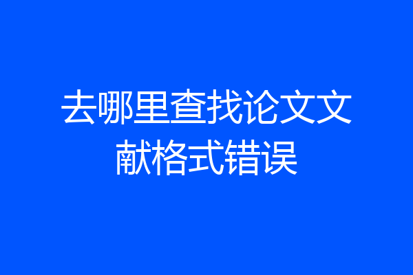 去哪里查找论文文献格式错误