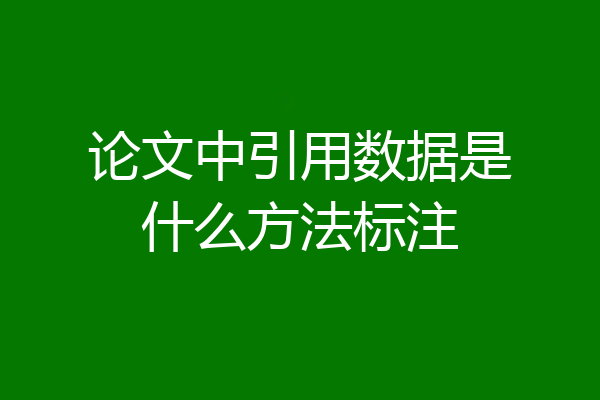 论文中引用数据是什么方法标注