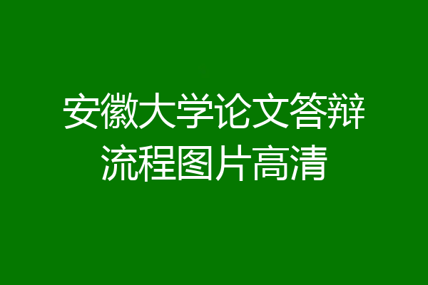 安徽大学论文答辩流程图片高清