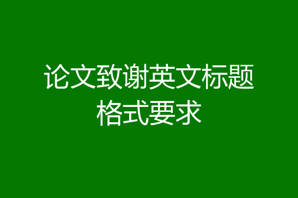 论文致谢英文标题格式要求