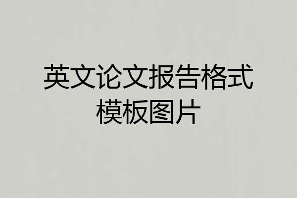 英文论文报告格式模板图片