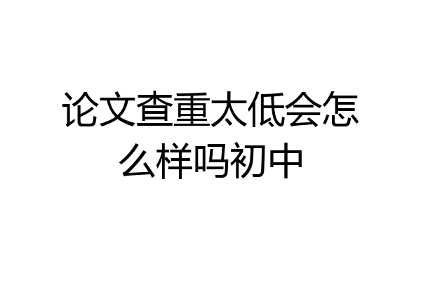 论文查重太低会怎么样吗初中