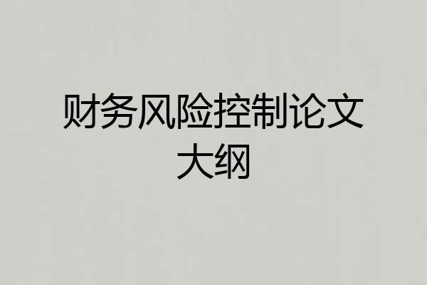 财务风险控制论文大纲