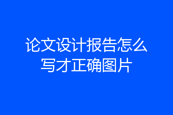 论文设计报告怎么写才正确图片