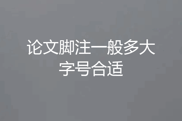 论文脚注一般多大字号合适