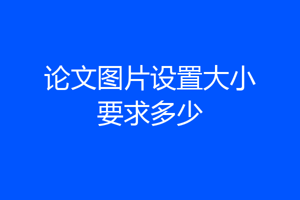 论文图片设置大小要求多少