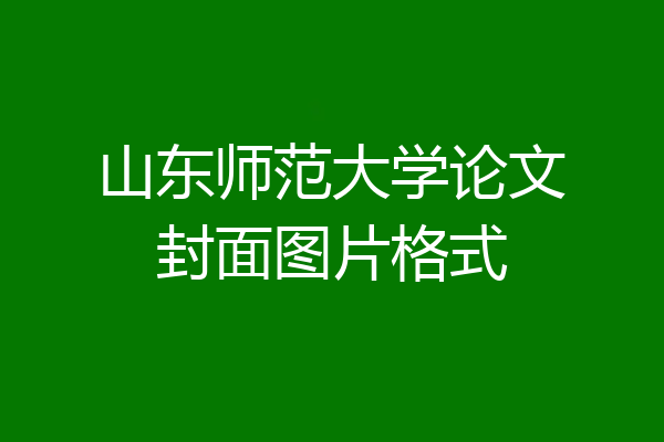 山东师范大学论文封面图片格式