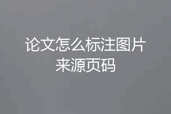 论文怎么标注图片来源页码