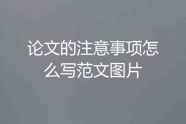 论文的注意事项怎么写范文图片
