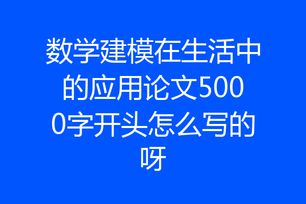 数学建模在生活中的应用论文5000字开头怎么写的呀
