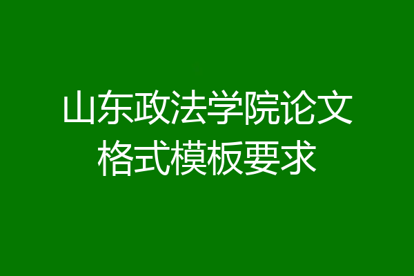 山东政法学院论文格式模板要求
