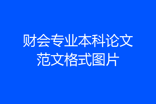 财会专业本科论文范文格式图片