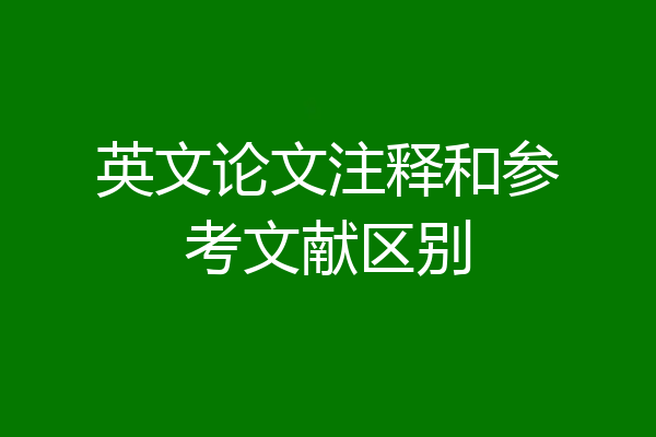 英文论文注释和参考文献区别
