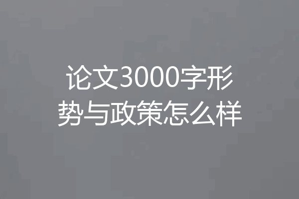 论文3000字形势与政策怎么样