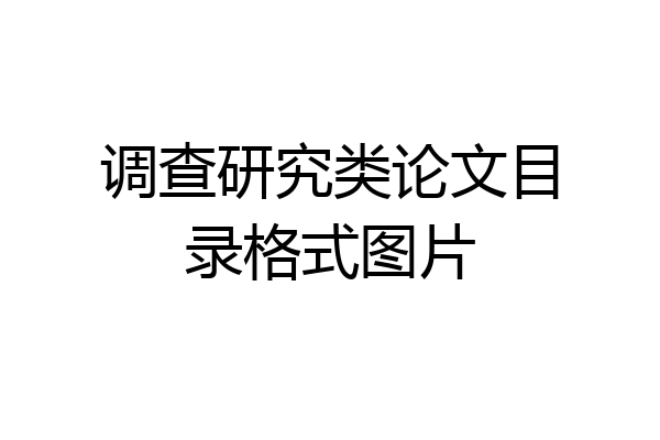 调查研究类论文目录格式图片