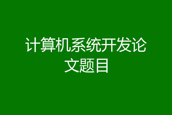 计算机系统开发论文题目