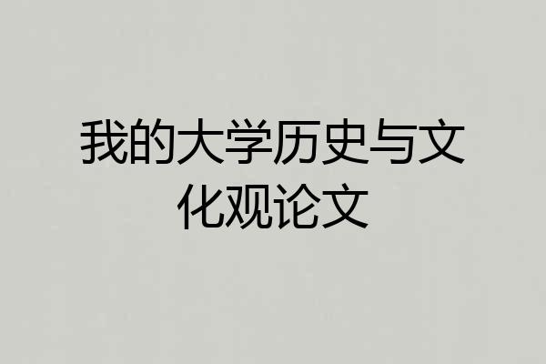我的大学历史与文化观论文