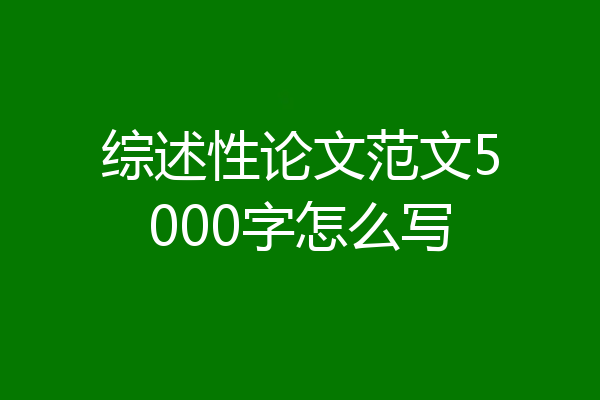 综述性论文范文5000字怎么写