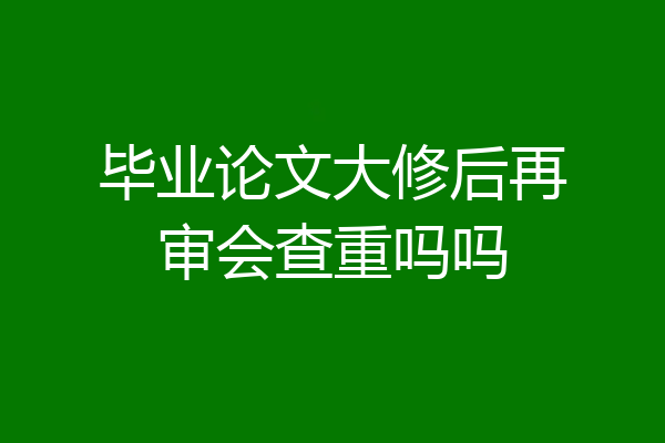 毕业论文大修后再审会查重吗吗