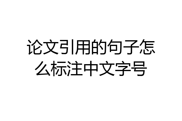 论文引用的句子怎么标注中文字号