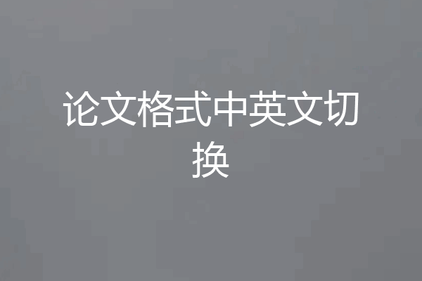 论文格式中英文切换
