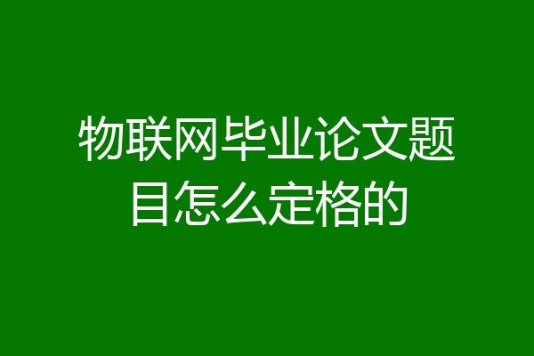 物联网毕业论文题目怎么定格的