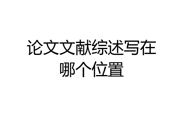 论文文献综述写在哪个位置