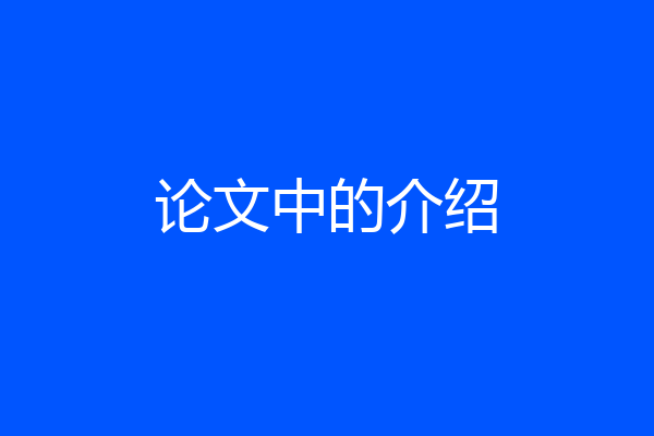 论文中的介绍