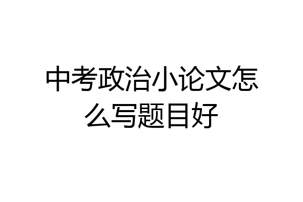 中考政治小论文怎么写题目好